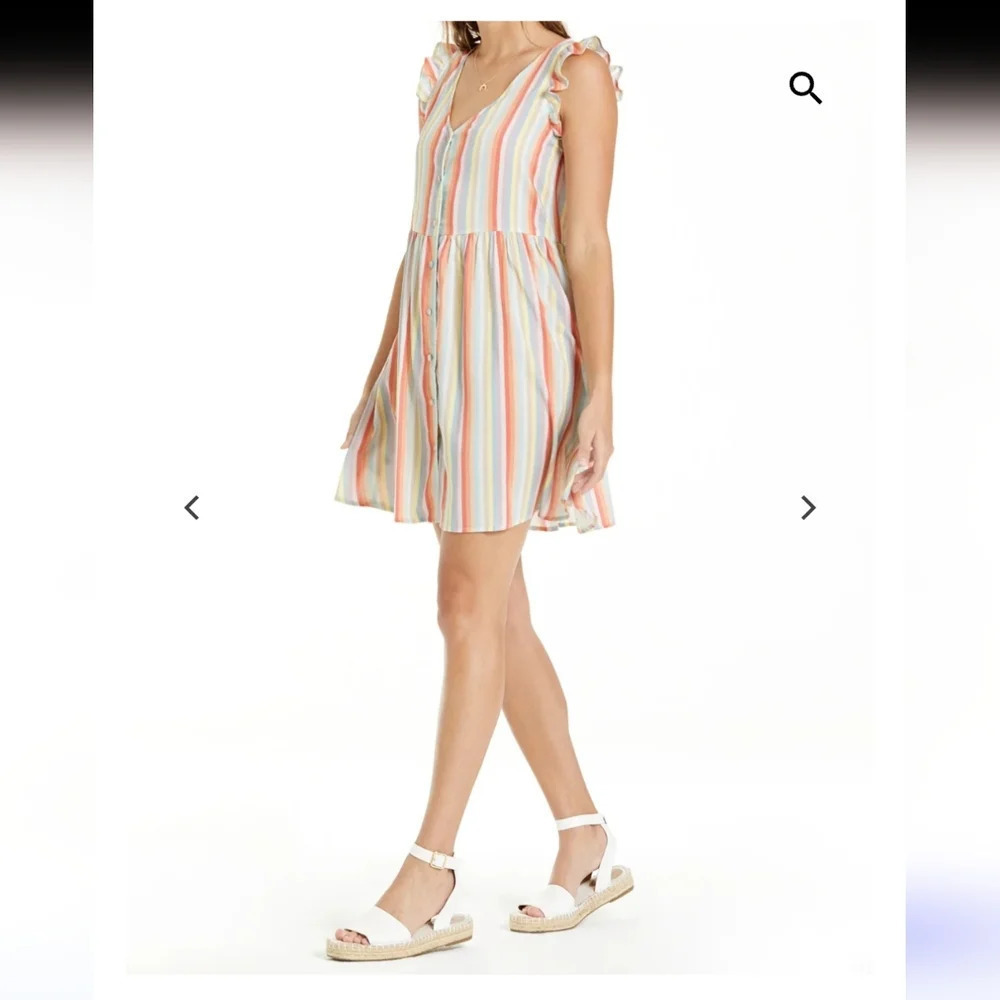 Anthropology Another Love Rumi button front dress oceanside stripe Small - Picture 3 of 9